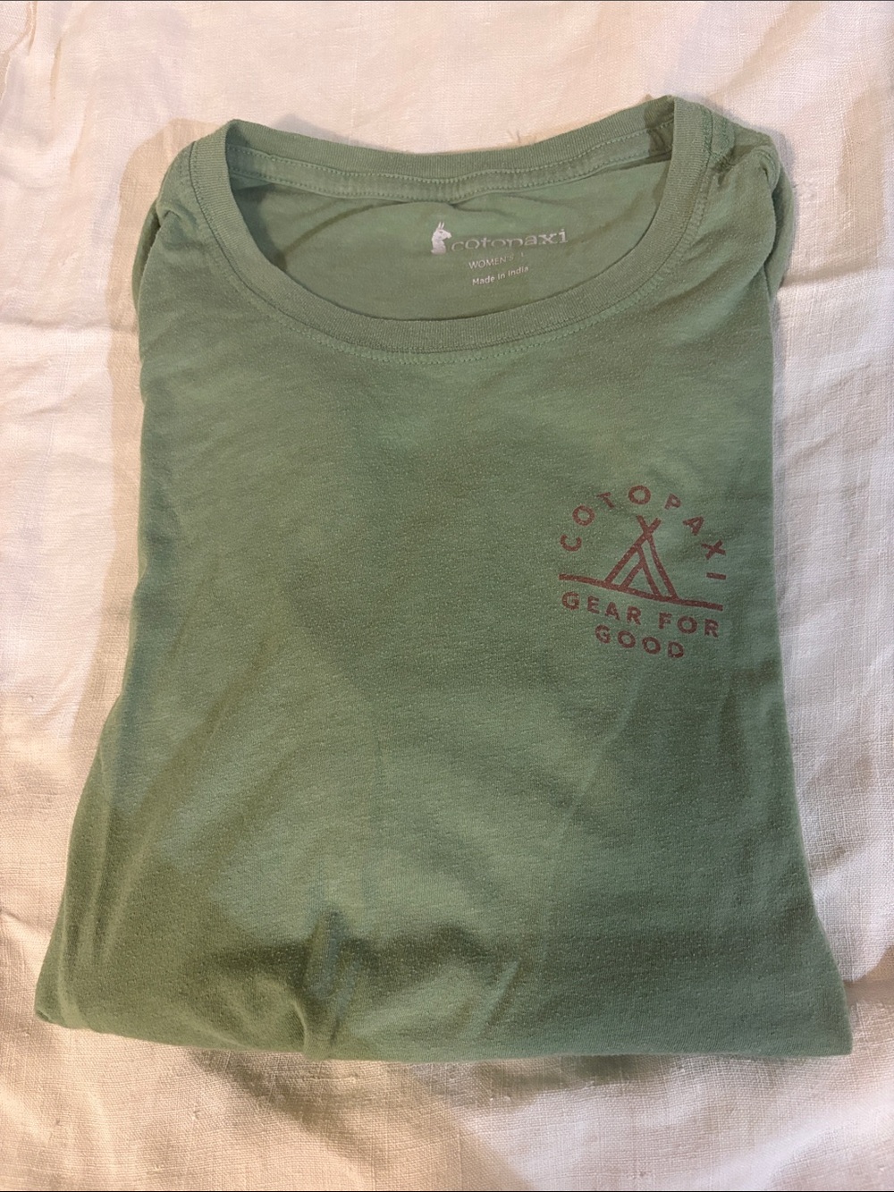 cotopaxi Light Green Womens' Short Sleeve Tee with Logo Size L